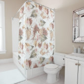 乾燥エレガントしたヤシ離れの花と熱帯花 シャワーカーテン (インサイチュ)