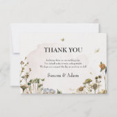 乾燥エレガントフローラリース結婚ズ サンキューカード (正面)