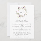 乾燥エレガント野花のパンパスカップルのシャワー 招待状 (正面)