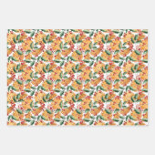 乾燥オレンジと果実のクリスマスパターン ラッピングペーパーシート (正面3)