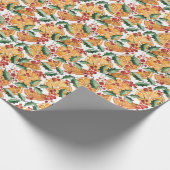 乾燥オレンジと果実のホリデーパターン ラッピングペーパー (角)