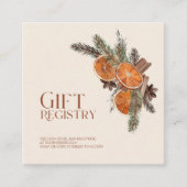 乾燥オレンジ&シナモンベビーシャワーギフトレジストリ エンクロージャーカード (正面)