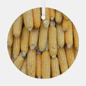 乾燥コーンスタック:テクスチャ ガラスオーナメント (裏面)