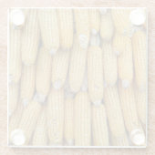 乾燥コーンスタック：テクスチャ ガラスコースター (裏面)