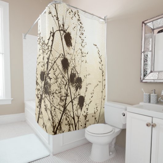 乾燥スコットランドのアザミ淡黄金色の茶色 シャワーカーテン (インサイチュ)