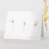 乾燥タンポポのインクスケッチグリーティングカード カード (黄色い花)