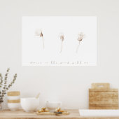 乾燥タンポポのインクスケッチ ポスター (キッチン)