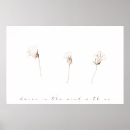 乾燥タンポポのインクスケッチ ポスター
