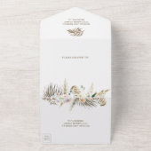 乾燥トロピカルパームパンパスグラスフローラ結婚ズ オールインワン招待状 (外側)