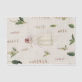 乾燥ハーブのガラスボトルのバーラップのテクスチャ背景 薄葉紙 (正面)