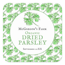 乾燥パセリ水彩アートカスタム瓶の食品ラベル