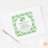 乾燥パセリ水彩アートカスタム瓶の食品ラベル スクエアシール (封筒)