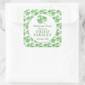 乾燥パセリ水彩アートカスタム瓶の食品ラベル スクエアシール (バッグ)