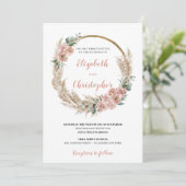 乾燥パンパスグラスリースバラオーキッドユーカリ 招待状 (スタンド正面)