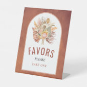 乾燥パームの草テラコッタ結婚式の引き出物 台座サイン (正面)