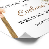 乾燥パームパンパスグラスダスティピンクオーキッドサイン ポスター (角)