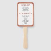 乾燥パームパンパスグラステラコッタ結婚式プログラム ハンドファン (裏面)