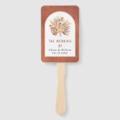 乾燥パームパンパスグラステラコッタ結婚式プログラム ハンドファン (正面)