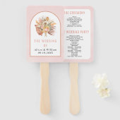 乾燥パームパンパスグラス柔らかいピンクの結婚式プログラム ハンドファン (正面&裏面)