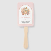 乾燥パームパンパスグラス柔らかいピンクの結婚式プログラム ハンドファン (正面)