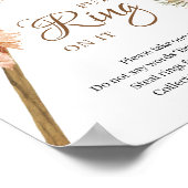 乾燥パーム葉スパンパスグラスにリングや輪を置く ポスター (角)