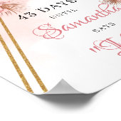 乾燥パーム葉赤面フラワーカウントダウン ポスター (角)