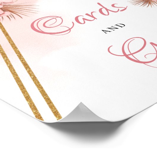 乾燥パーム葉赤面花カードとギフト ポスター (角)