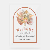 乾燥パーム離れのテラコッタ結婚の霜 アクリルサイン (正面)