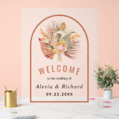 乾燥パーム離れのテラコッタ結婚の霜 アクリルサイン (ウェディング)