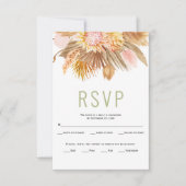 乾燥パーム離れスのススキのセージ結婚グリーン 出欠カード (正面)