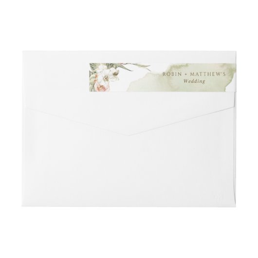 乾燥パーム離れフローラグリーンウォーター結婚カラー ラップアラウンドラベル (裏面)