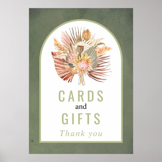 乾燥パーム、ススキセージ緑結婚のポスター ポスター (正面)