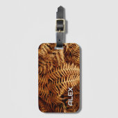 乾燥ファーン離れの – 自然の植物性のテクスチャ ラゲッジタグ (正面縦)