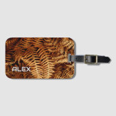 乾燥ファーン離れの – 自然の植物性のテクスチャ ラゲッジタグ (正面横)