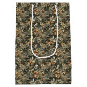 乾燥フローラと金ゴールド色離れ付き ミディアムペーパーバッグ (裏面)