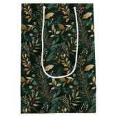 乾燥フローラと金ゴールド色離れ付き ミディアムペーパーバッグ (裏面)