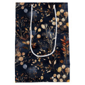 乾燥フローラと金ゴールド色離れ付き ミディアムペーパーバッグ (裏面)