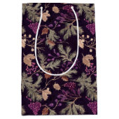 乾燥フローラと金ゴールド色離れ付き ミディアムペーパーバッグ (正面)