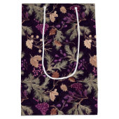 乾燥フローラと金ゴールド色離れ付き ミディアムペーパーバッグ (裏面)