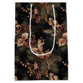 乾燥フローラと金ゴールド色離れ付き ミディアムペーパーバッグ (裏面)