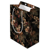 乾燥フローラと金ゴールド色離れ付き ミディアムペーパーバッグ (裏面アングル)