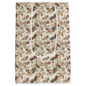 乾燥フローラと金ゴールド色離れ付き ミディアムペーパーバッグ (裏面)