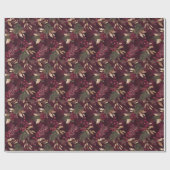 乾燥フローラと金ゴールド色離れ付き ラッピングペーパー (フラット)