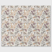 乾燥フローラと金ゴールド色離れ付き ラッピングペーパー (フラット)