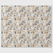 乾燥フローラと金ゴールド色離れ付き ラッピングペーパー (フラット)