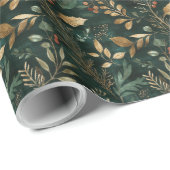 乾燥フローラと金ゴールド色離れ付き ラッピングペーパー (ロールコーナー)