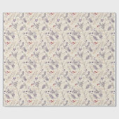 乾燥フローラと金ゴールド色離れ付き ラッピングペーパー (フラット)