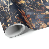 乾燥フローラと金ゴールド色離れ付き ラッピングペーパー (ロールコーナー)