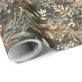 乾燥フローラ及び金ゴールド離れ着色包装紙 ラッピングペーパー (ロールコーナー)