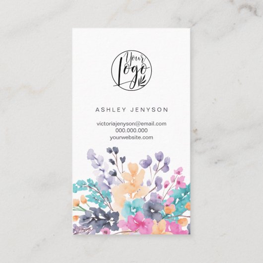 乾燥フローラ水の色のロゴの感謝してい順序は 名刺 (裏面)